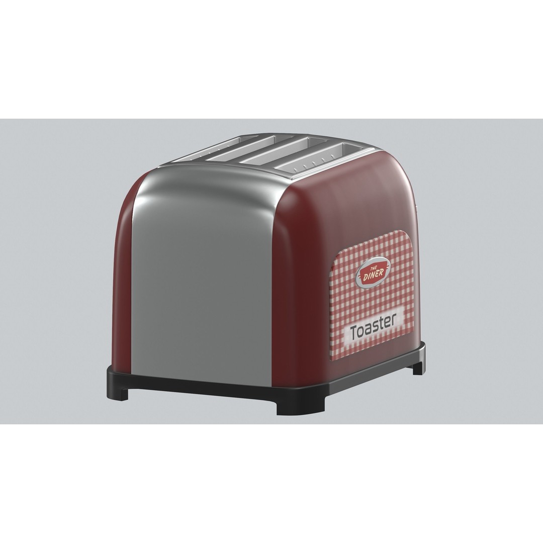 Toaster 3D Model – Low Poly PBR Kitchen Appliance, FBX, OBJ, Blender - View 7
