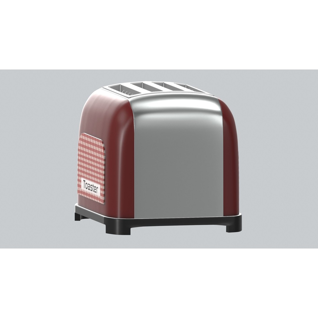 Toaster 3D Model – Low Poly PBR Kitchen Appliance, FBX, OBJ, Blender - View 8
