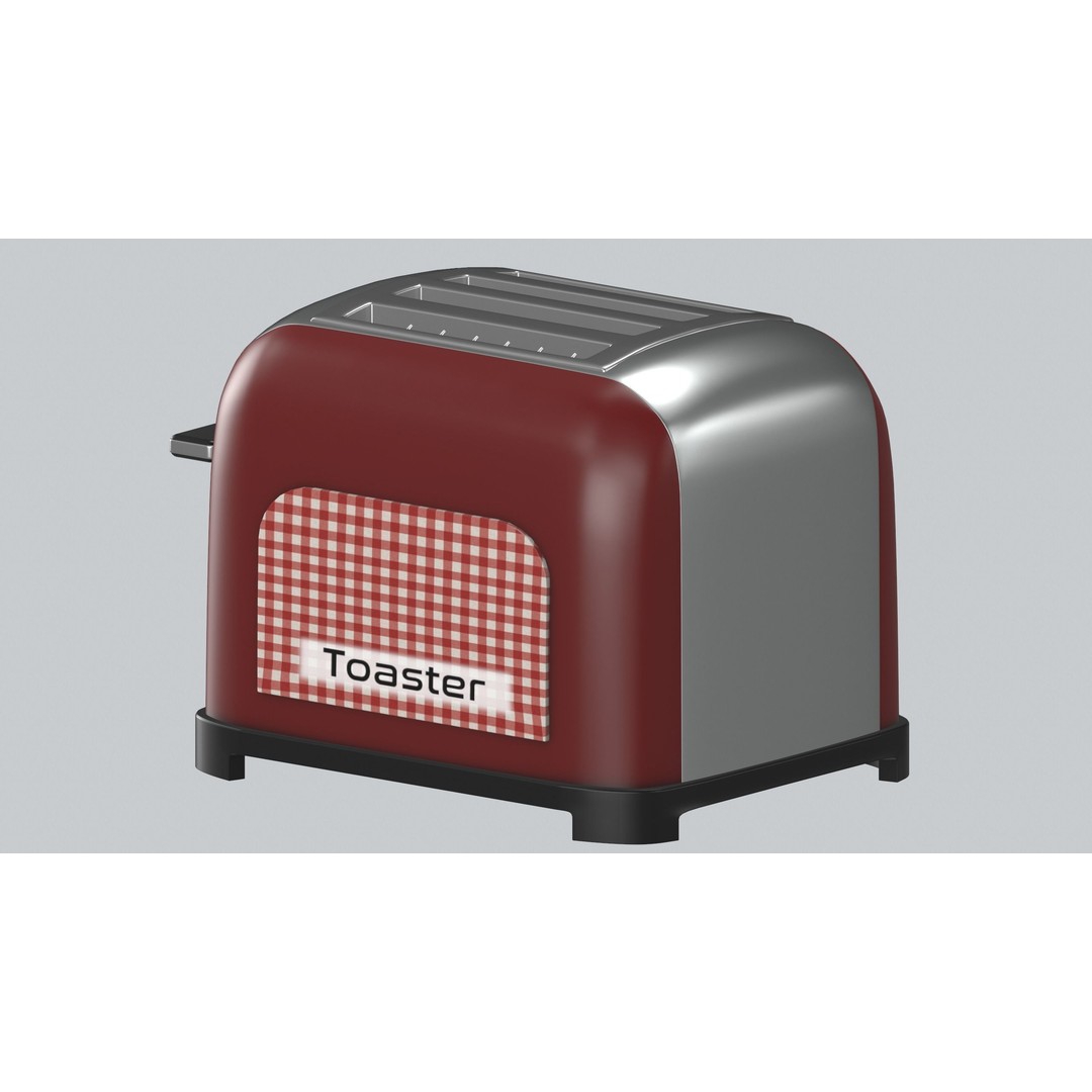 Toaster 3D Model – Low Poly PBR Kitchen Appliance, FBX, OBJ, Blender - View 9