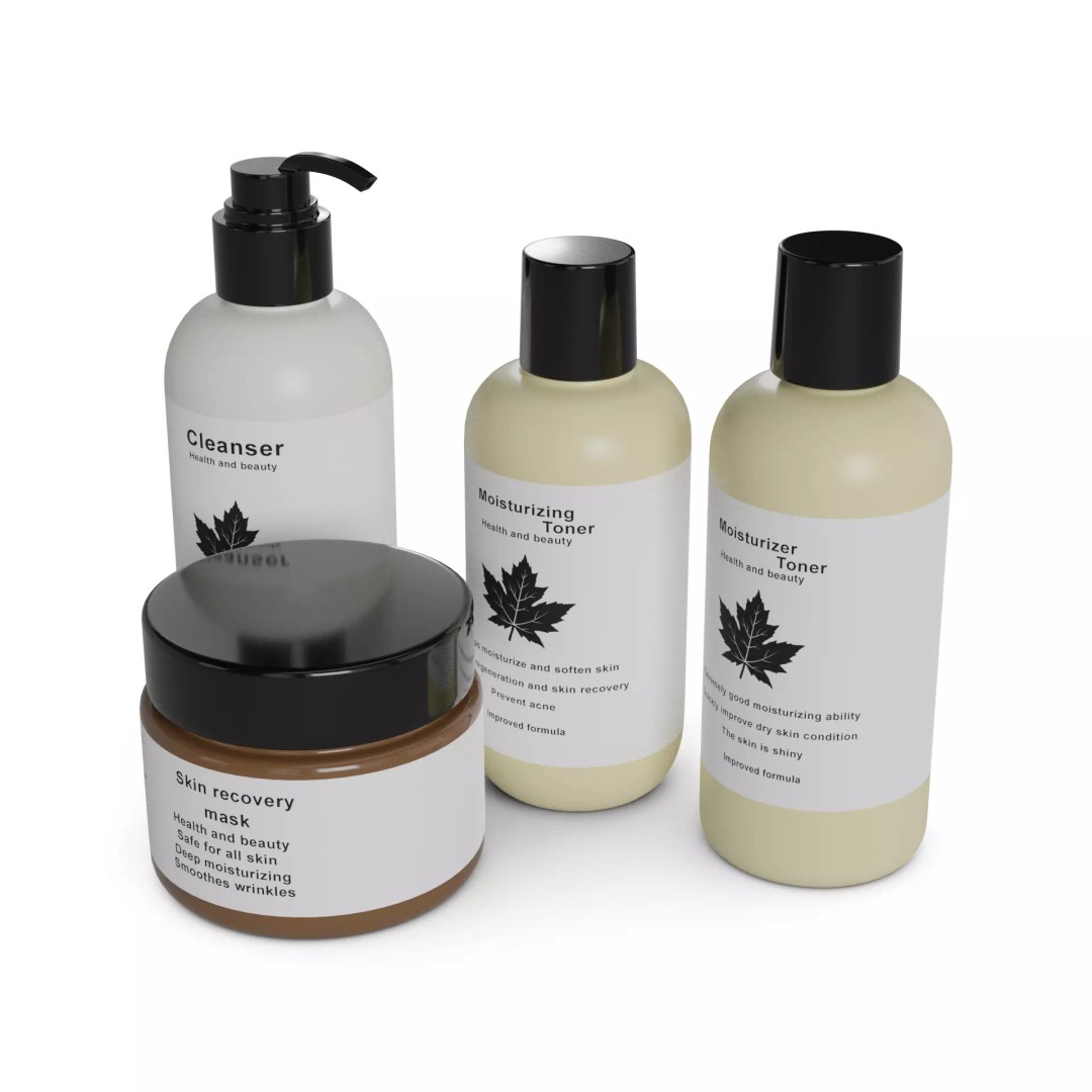 Holiday Glow Skincare Set 3D Model – Low Poly PBR Asset, FBX - View 2