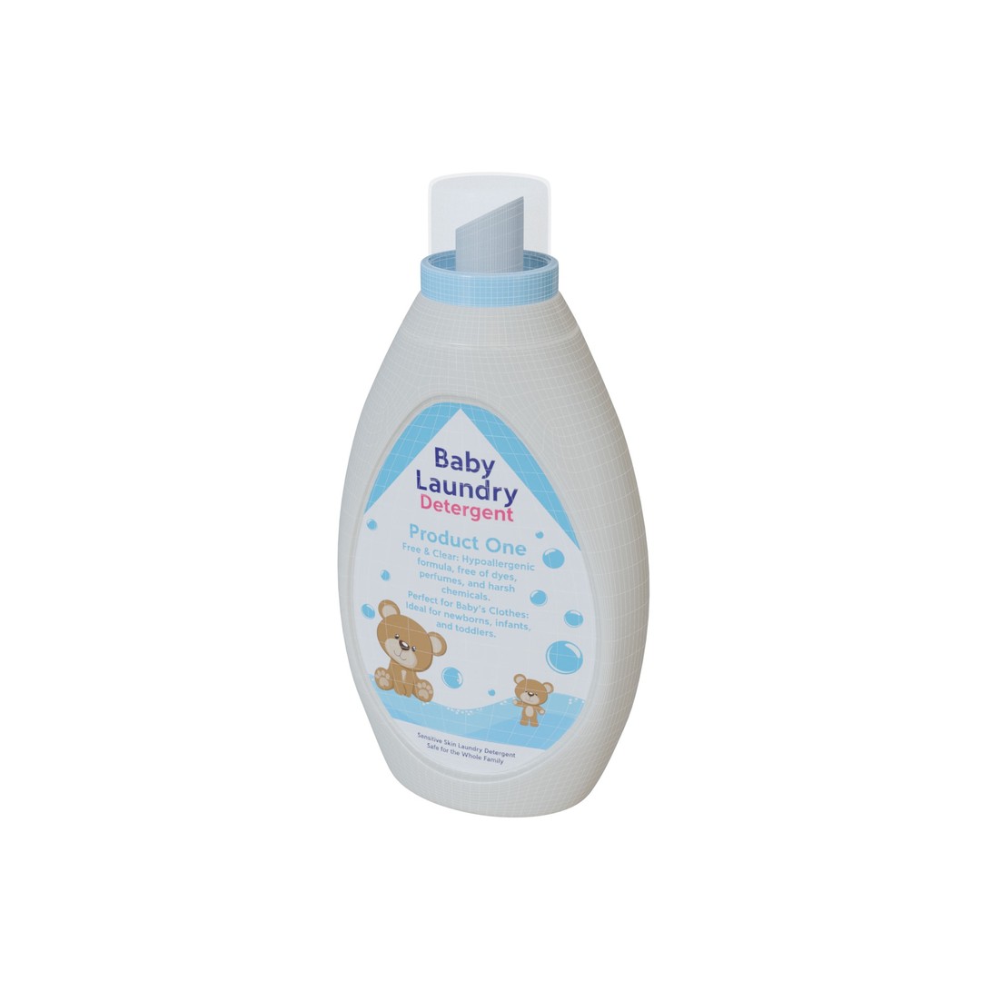 Baby Laundry Detergent 3D Model – Low Poly Household Asset, FBX - View 3