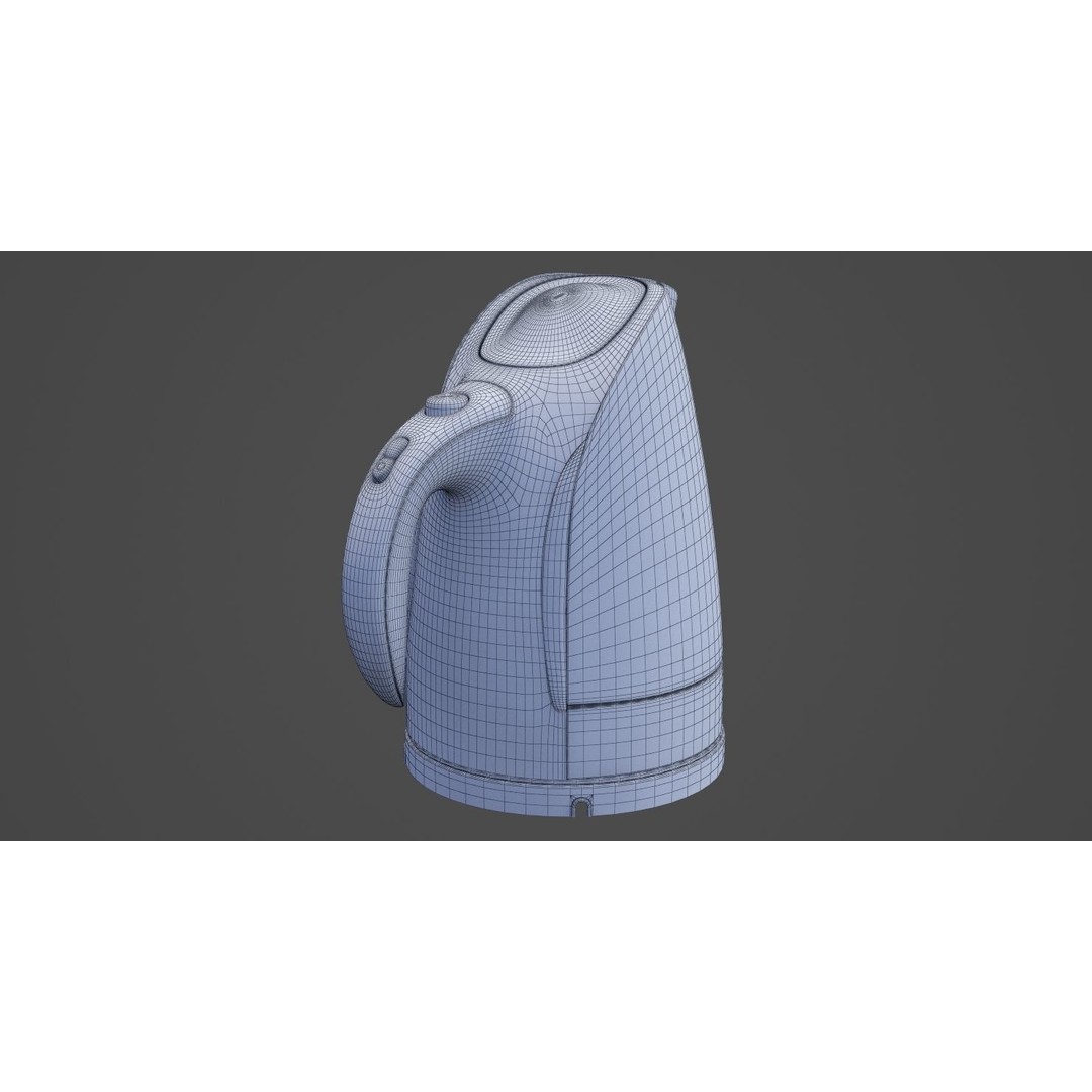 Electric Kettle 3D Model – PBR Textured Kitchenware, FBX, OBJ - View 11