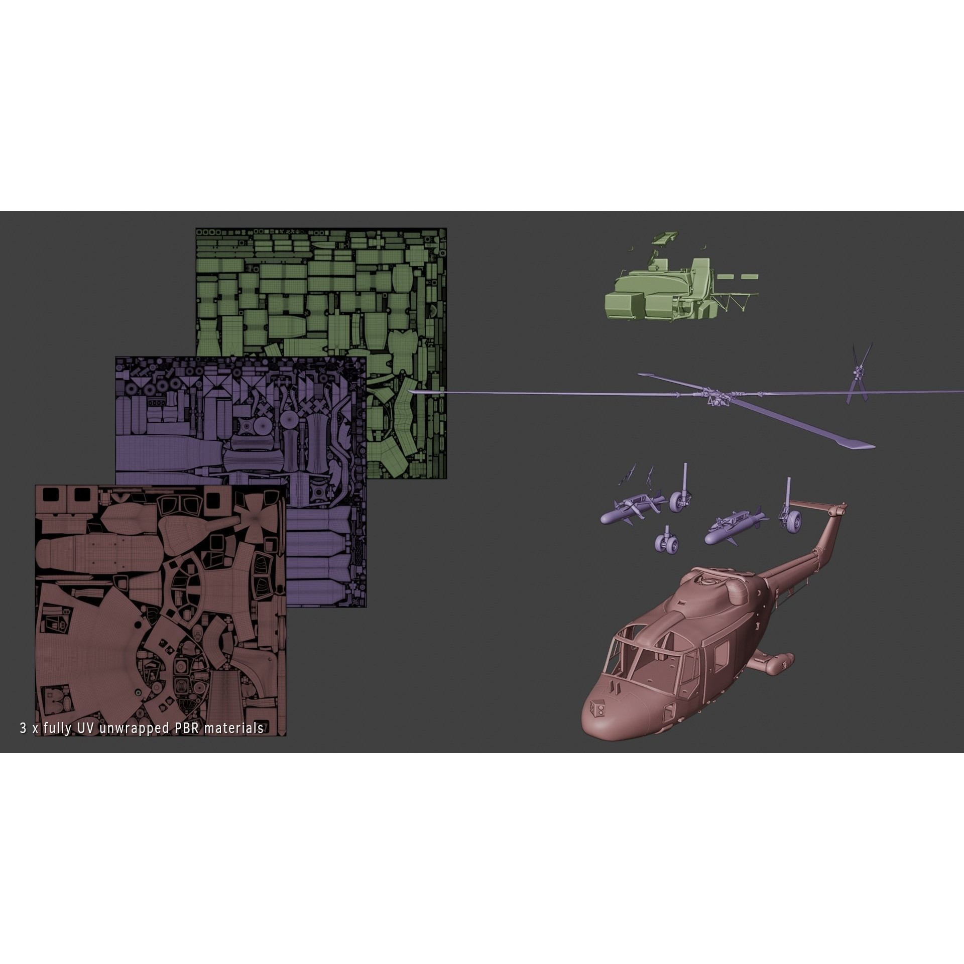 Westland Lynx HAS2 - Rigged PBR 3D Model - View 19