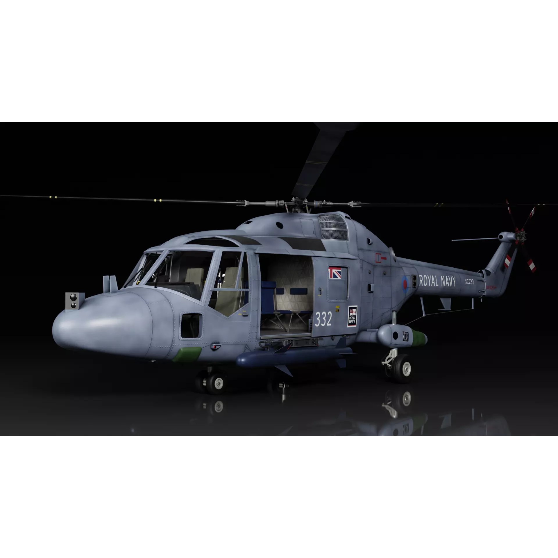 Westland Lynx HAS2 - Rigged PBR 3D Model - View 2