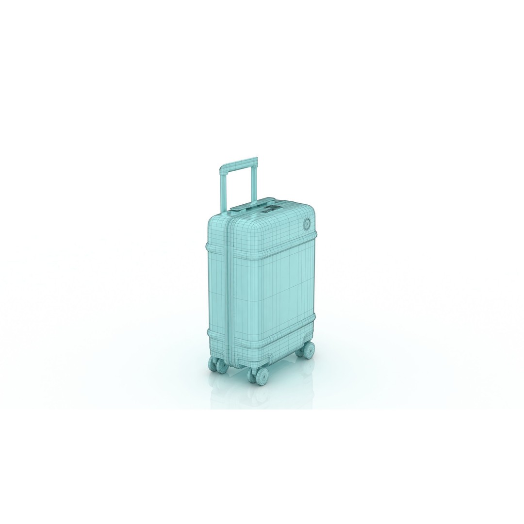 Trolley Suitcase 3D Model – Low Poly Luggage Asset, FBX, OBJ, Blender - View 17