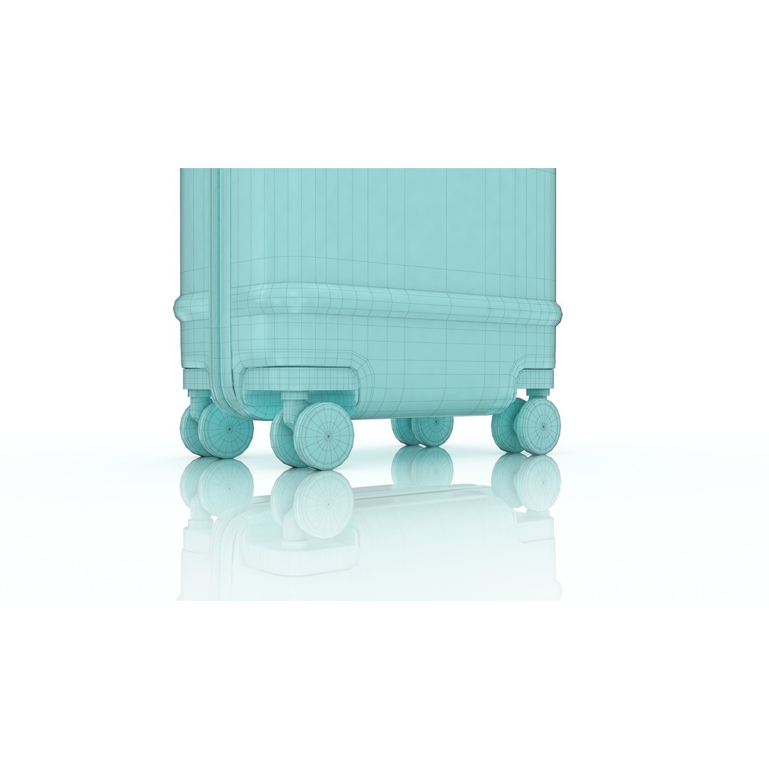 Trolley Suitcase 3D Model – Low Poly Luggage Asset, FBX, OBJ, Blender - View 19