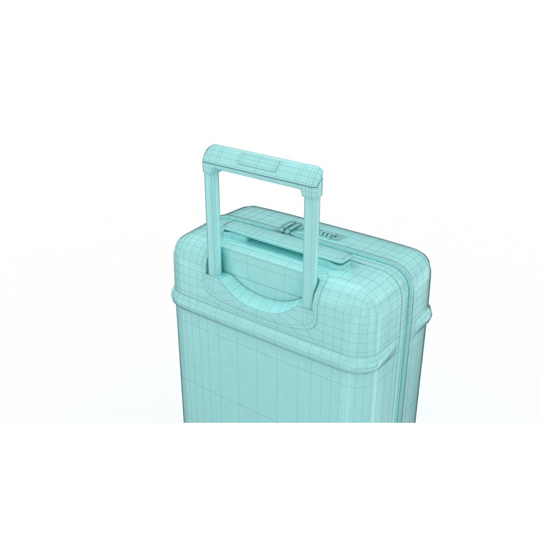 Trolley Suitcase 3D Model – Low Poly Luggage Asset, FBX, OBJ, Blender - View 20