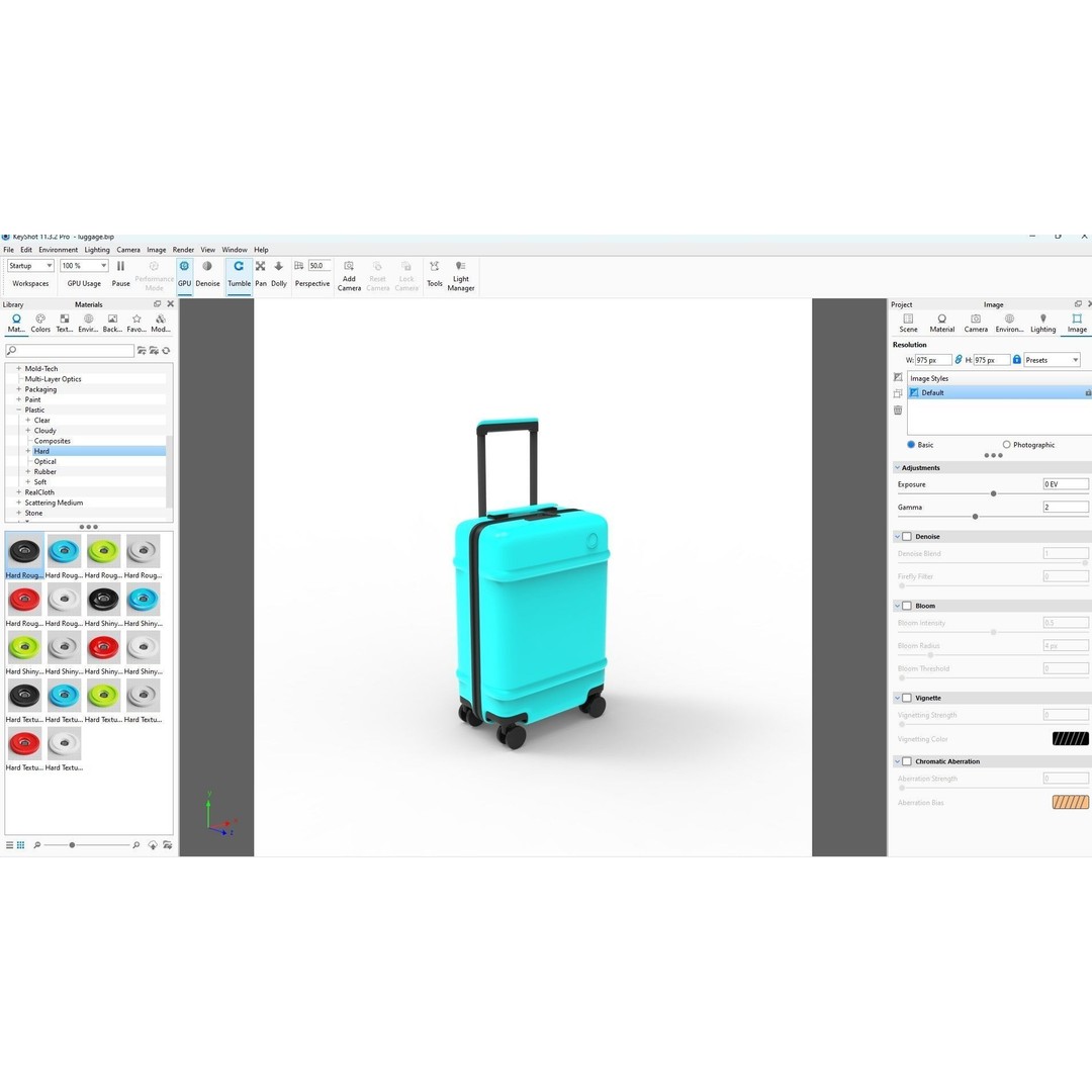 Trolley Suitcase 3D Model – Low Poly Luggage Asset, FBX, OBJ, Blender - View 23