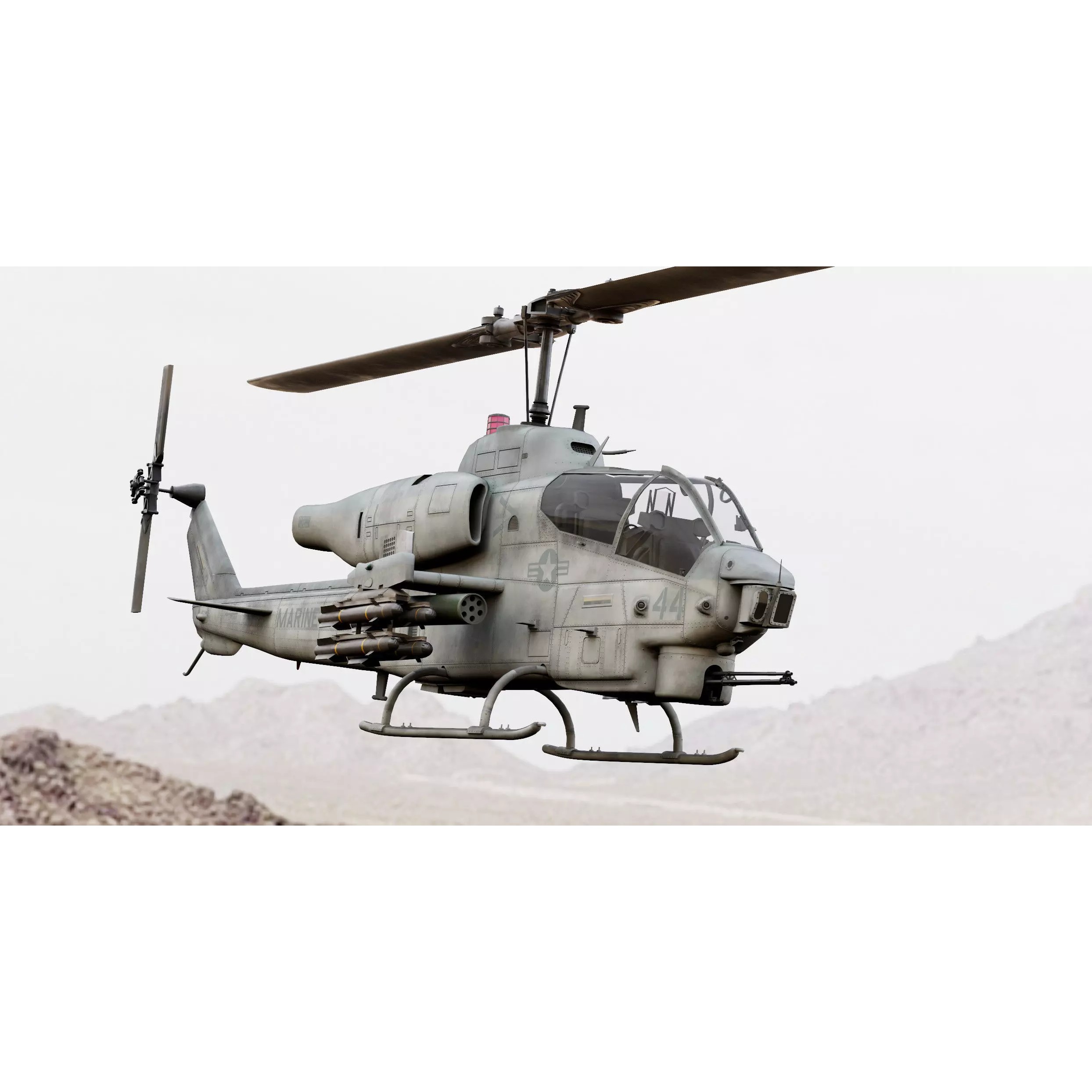 Bell AH-1W Super Cobra - Game-Ready 3D Model - View 2