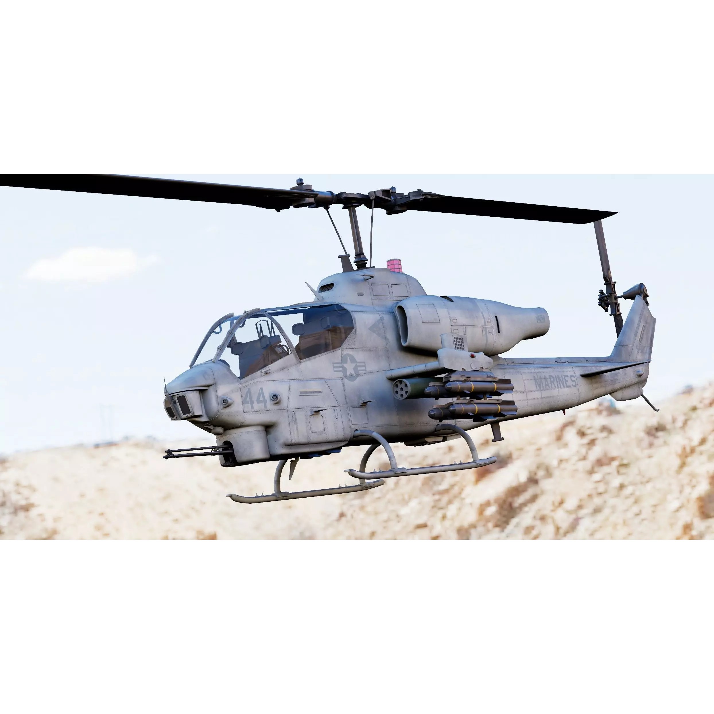 Bell AH-1W Super Cobra - Game-Ready 3D Model - View 4