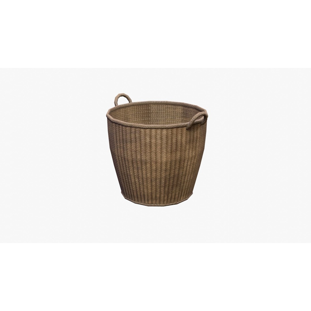 Basket 3D Model – Low Poly PBR Game Asset, FBX, OBJ, Blender - View 5
