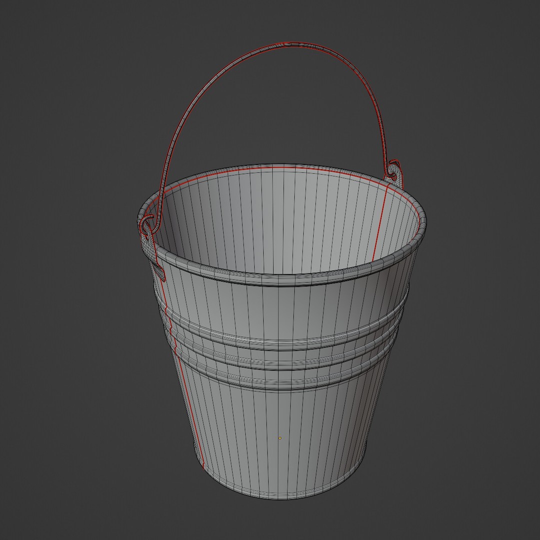 Steel Bucket Set 3D Model – Mid Poly PBR Textured Asset, FBX, Blender