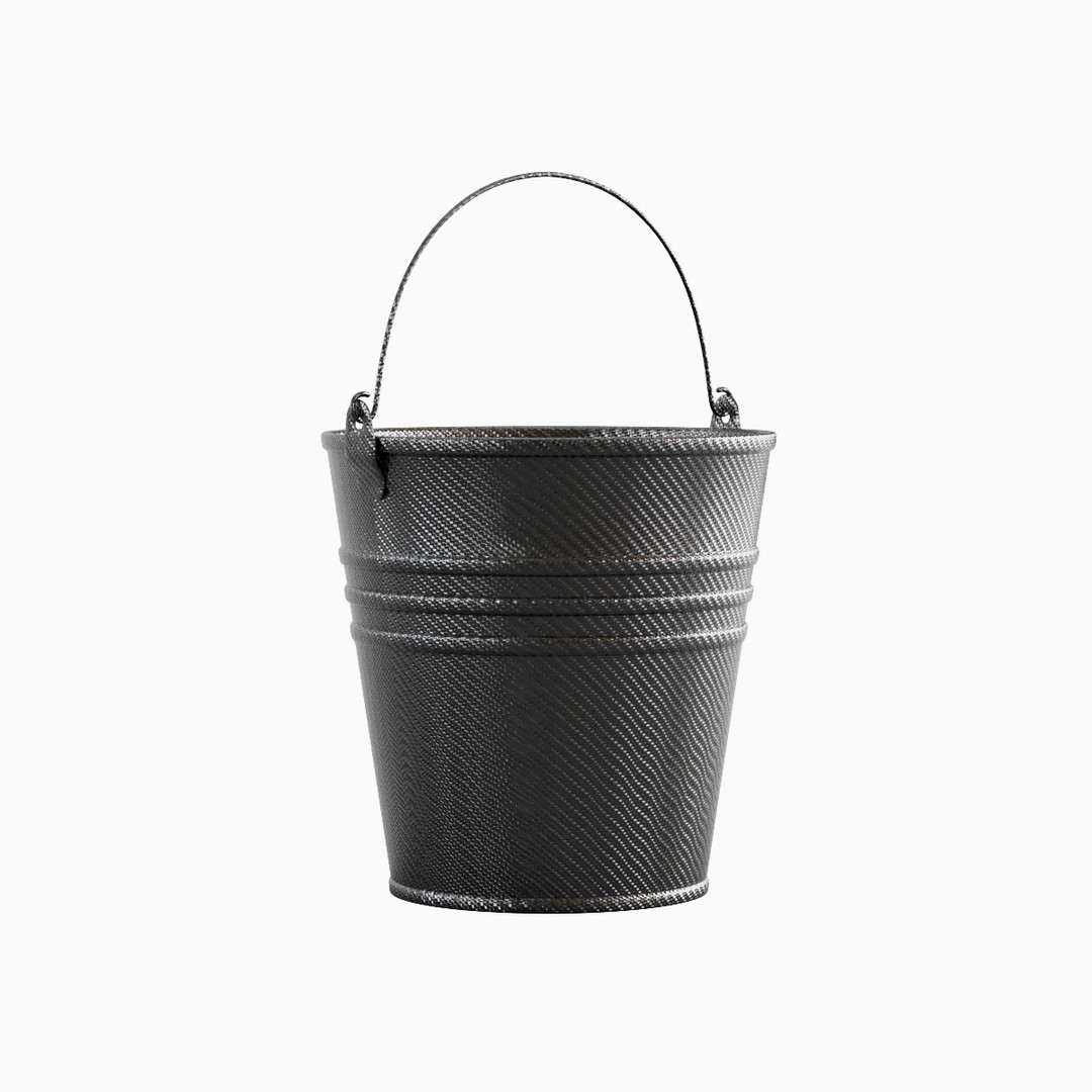 Steel Bucket Set 3D Model – Mid Poly PBR Textured Asset, FBX, Blender - View 10