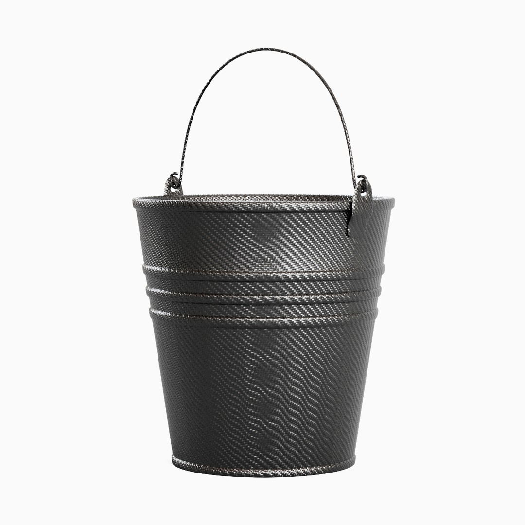 Steel Bucket Set 3D Model – Mid Poly PBR Textured Asset, FBX, Blender - View 11