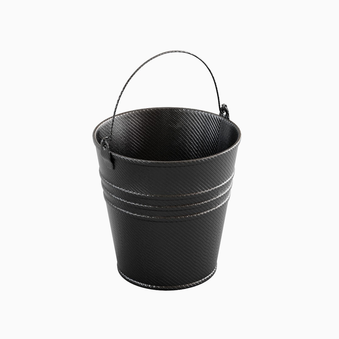Steel Bucket Set 3D Model – Mid Poly PBR Textured Asset, FBX, Blender - View 13