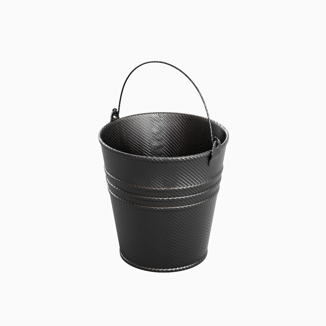 Steel Bucket Set 3D Model – Mid Poly PBR Textured Asset, FBX, Blender - View 14