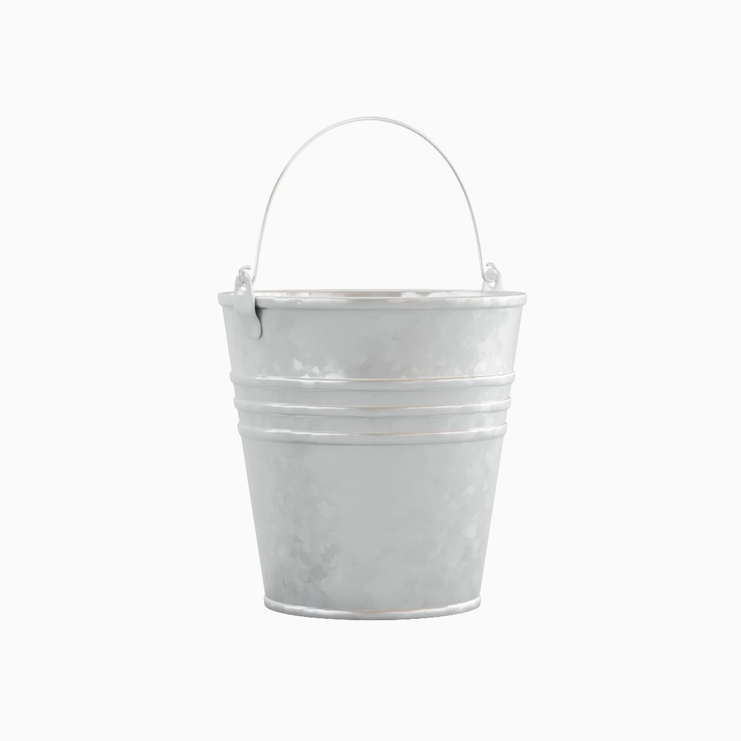 Steel Bucket Set 3D Model – Mid Poly PBR Textured Asset, FBX, Blender - View 22