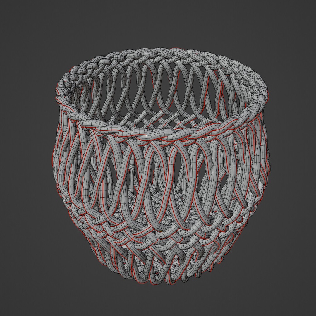 Wicker Basket 3D Model – Mid Poly PBR Textured Asset for Interior Design