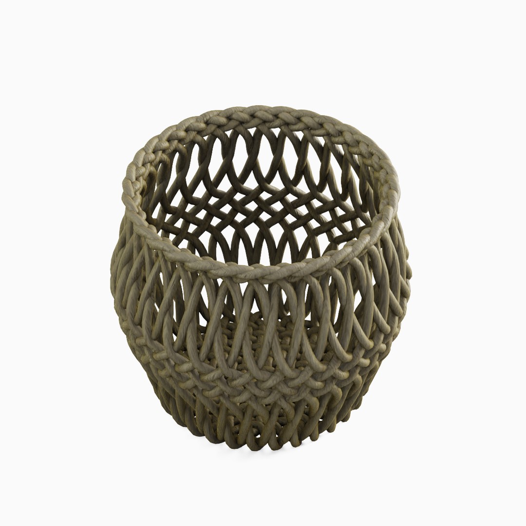 Wicker Basket 3D Model – Mid Poly PBR Textured Asset for Interior Design - View 13