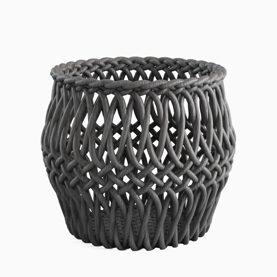 Wicker Basket 3D Model – Mid Poly PBR Textured Asset for Interior Design - View 15