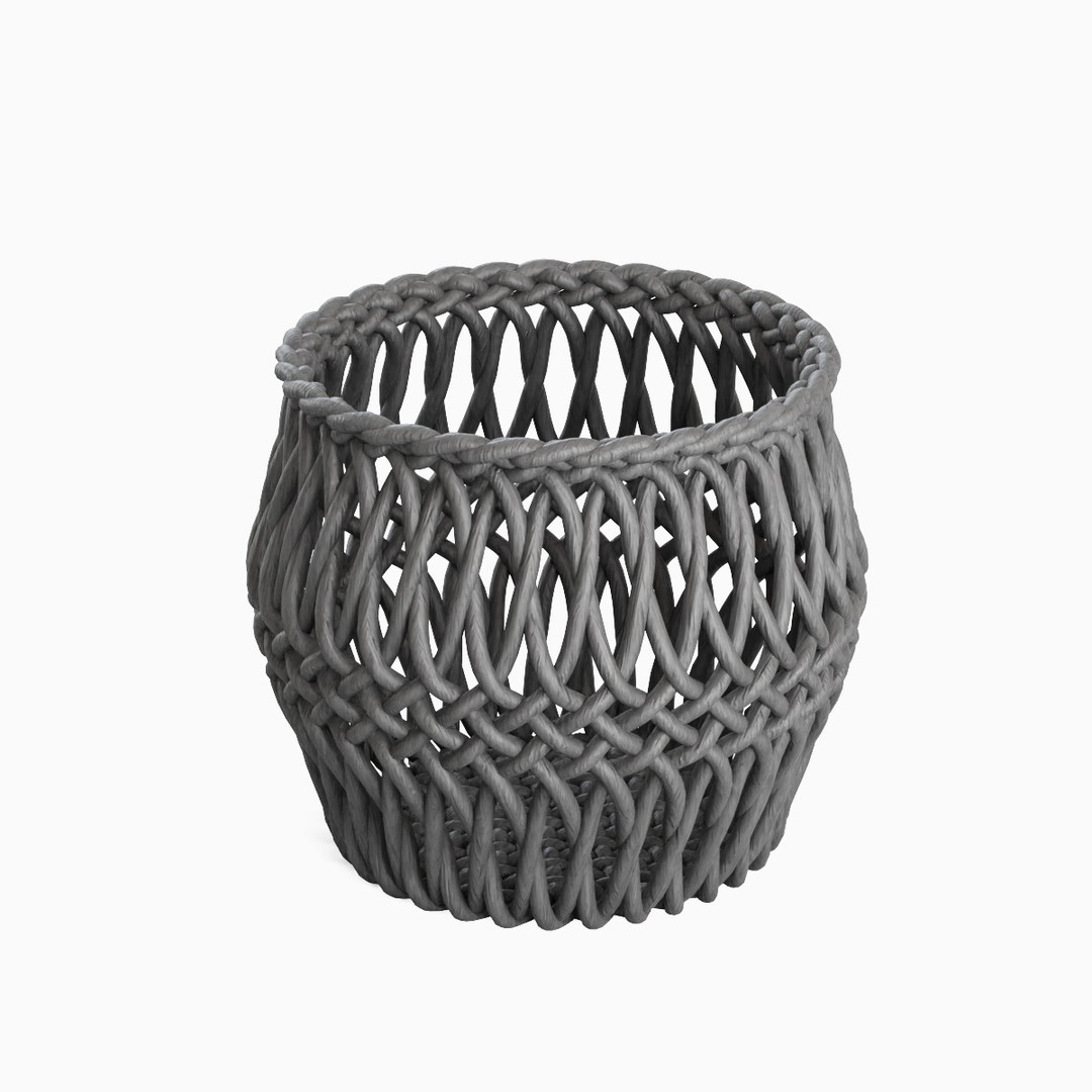 Wicker Basket 3D Model – Mid Poly PBR Textured Asset for Interior Design - View 20