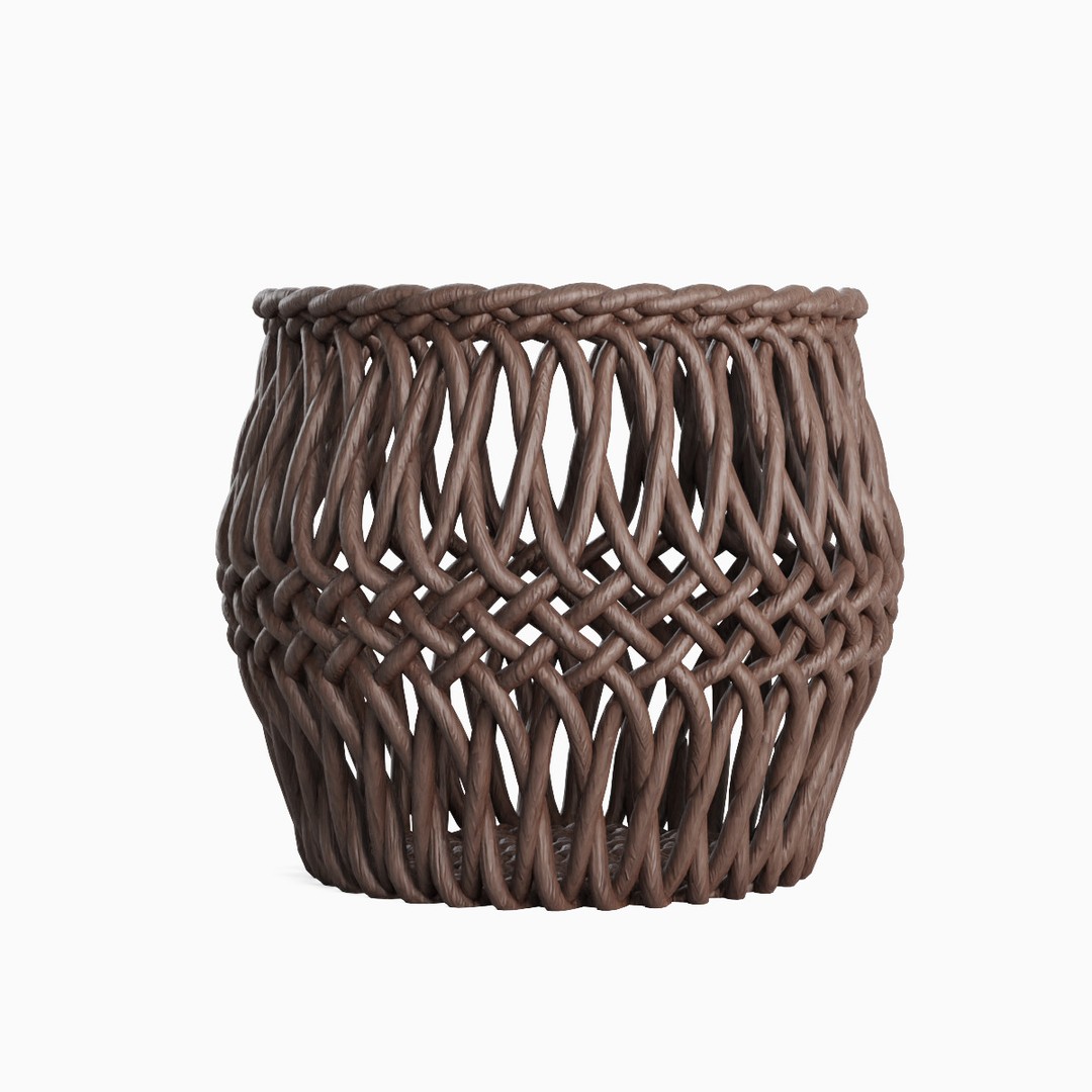 Wicker Basket 3D Model – Mid Poly PBR Textured Asset for Interior Design - View 5