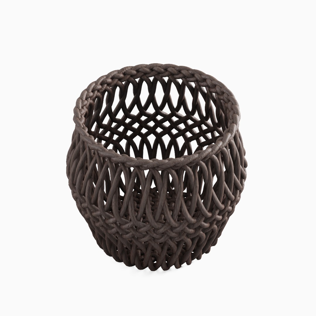 Wicker Basket 3D Model – Mid Poly PBR Textured Asset for Interior Design - View 7