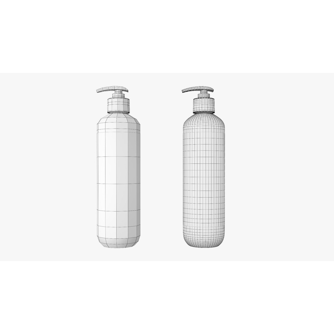 Shampoo Bottle 3D Model – High Detail Liquid Splash, FBX, OBJ