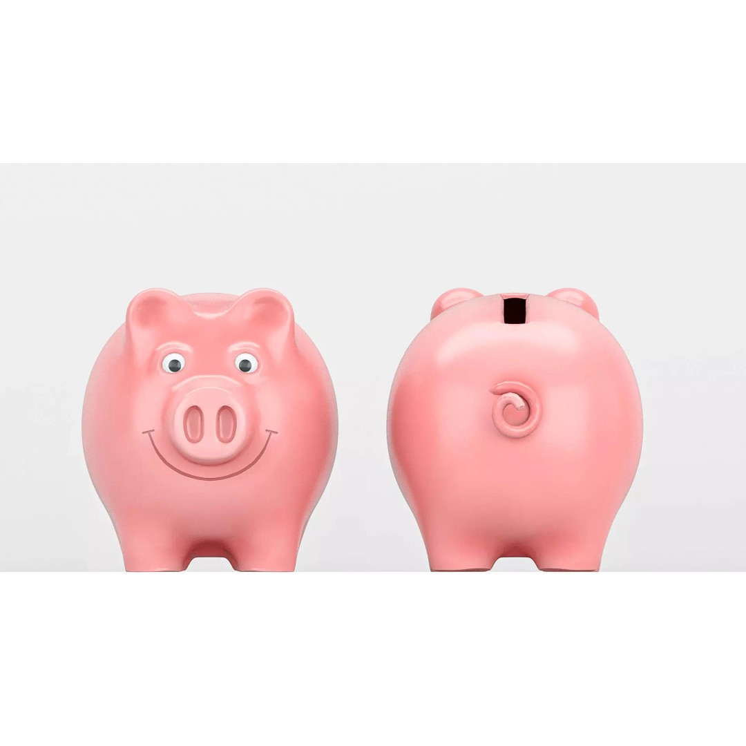 Piggy Bank 3D Model – Low Poly PBR Asset, FBX, Blender, Game Ready - View 5