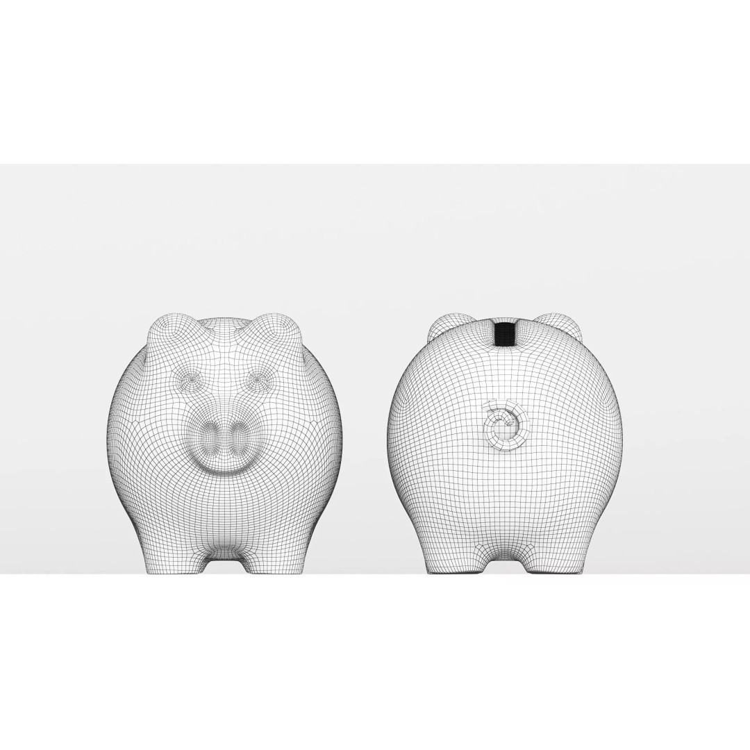 Piggy Bank 3D Model – Low Poly PBR Asset, FBX, Blender, Game Ready - View 6