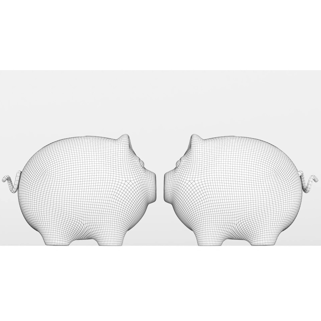 Piggy Bank 3D Model – Low Poly PBR Asset, FBX, Blender, Game Ready - View 8