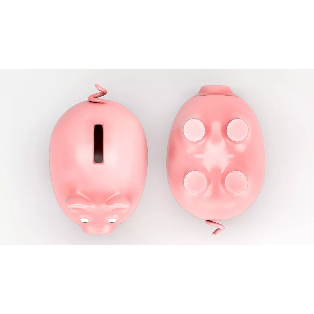 Piggy Bank 3D Model – Low Poly PBR Asset, FBX, Blender, Game Ready - View 9