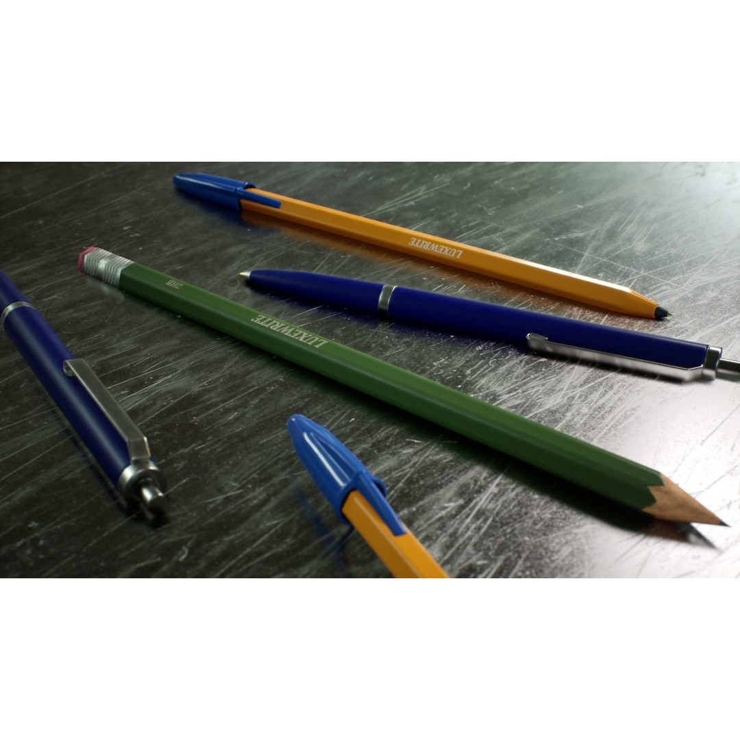 Game-Ready Pen and Pencil 3D Model – Low Poly PBR Asset, FBX - View 3