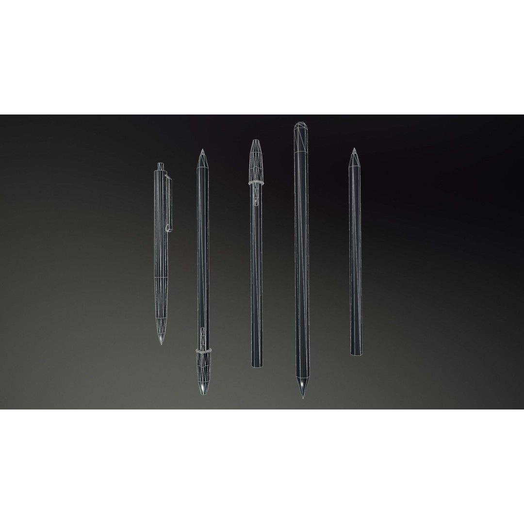 Game-Ready Pen and Pencil 3D Model – Low Poly PBR Asset, FBX - View 8