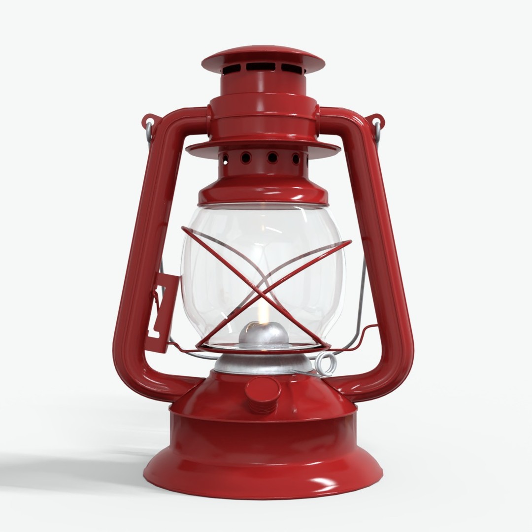 Kerosene Lamp 3D Model – Low Poly Game-Ready Asset, PBR Textures - View 10