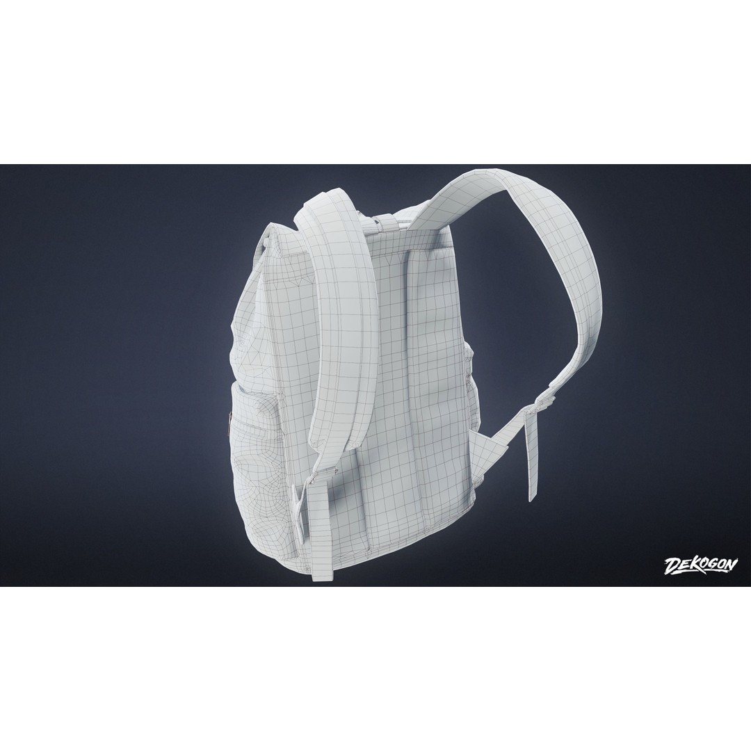 Backpack 3D Model – Low Poly Game Asset, PBR Textures, FBX