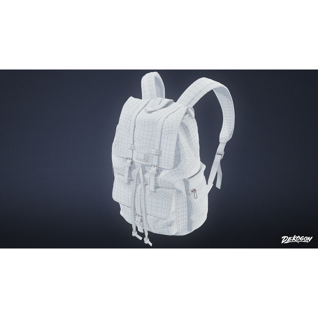 Backpack 3D Model – Low Poly Game Asset, PBR Textures, FBX - View 10