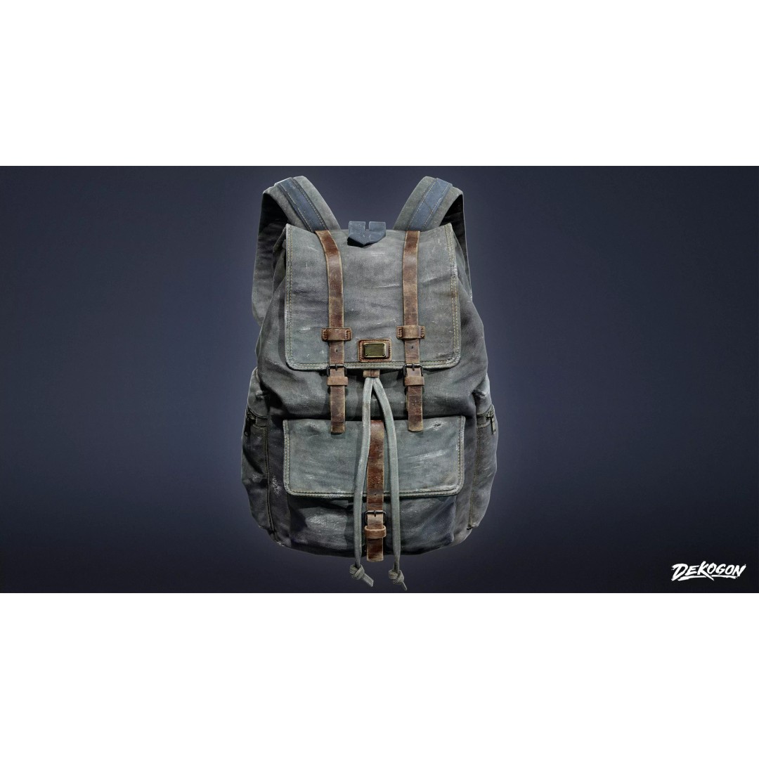 Backpack 3D Model – Low Poly Game Asset, PBR Textures, FBX - View 2