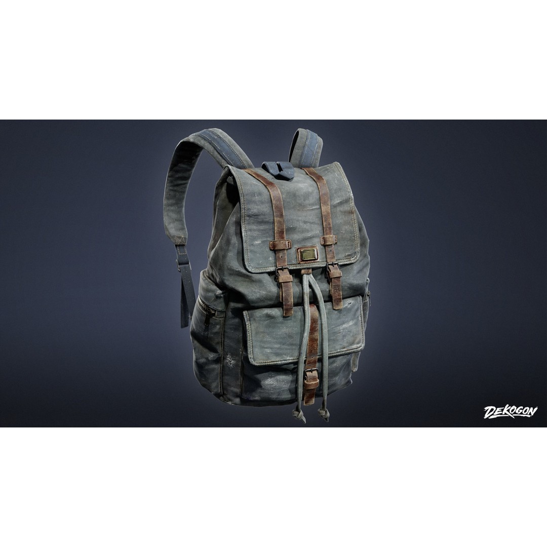 Backpack 3D Model – Low Poly Game Asset, PBR Textures, FBX - View 3