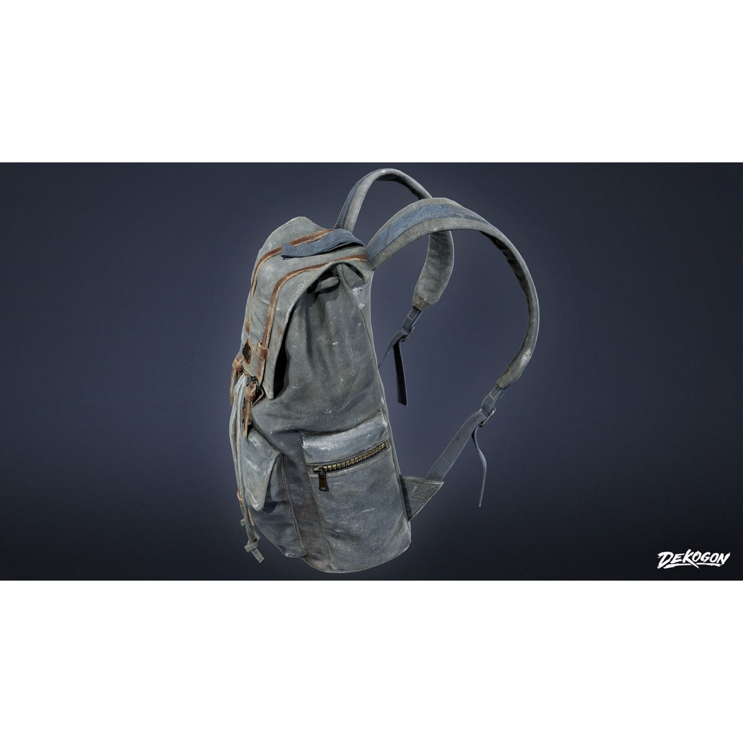 Backpack 3D Model – Low Poly Game Asset, PBR Textures, FBX - View 4