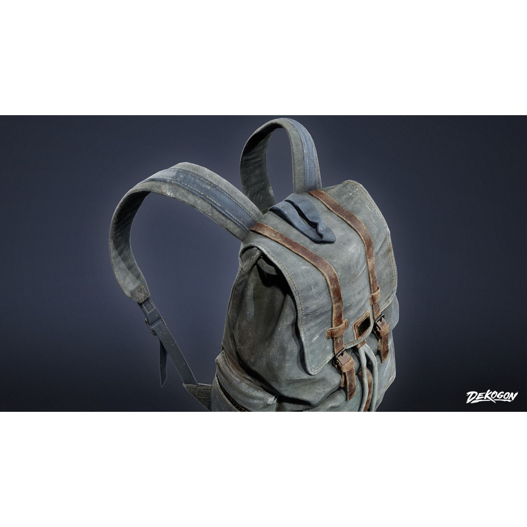 Backpack 3D Model – Low Poly Game Asset, PBR Textures, FBX - View 6