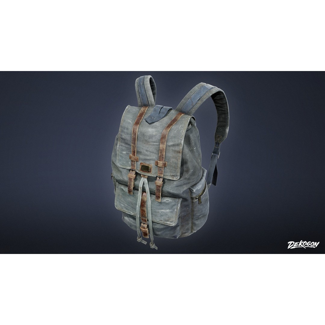 Backpack 3D Model – Low Poly Game Asset, PBR Textures, FBX - View 7