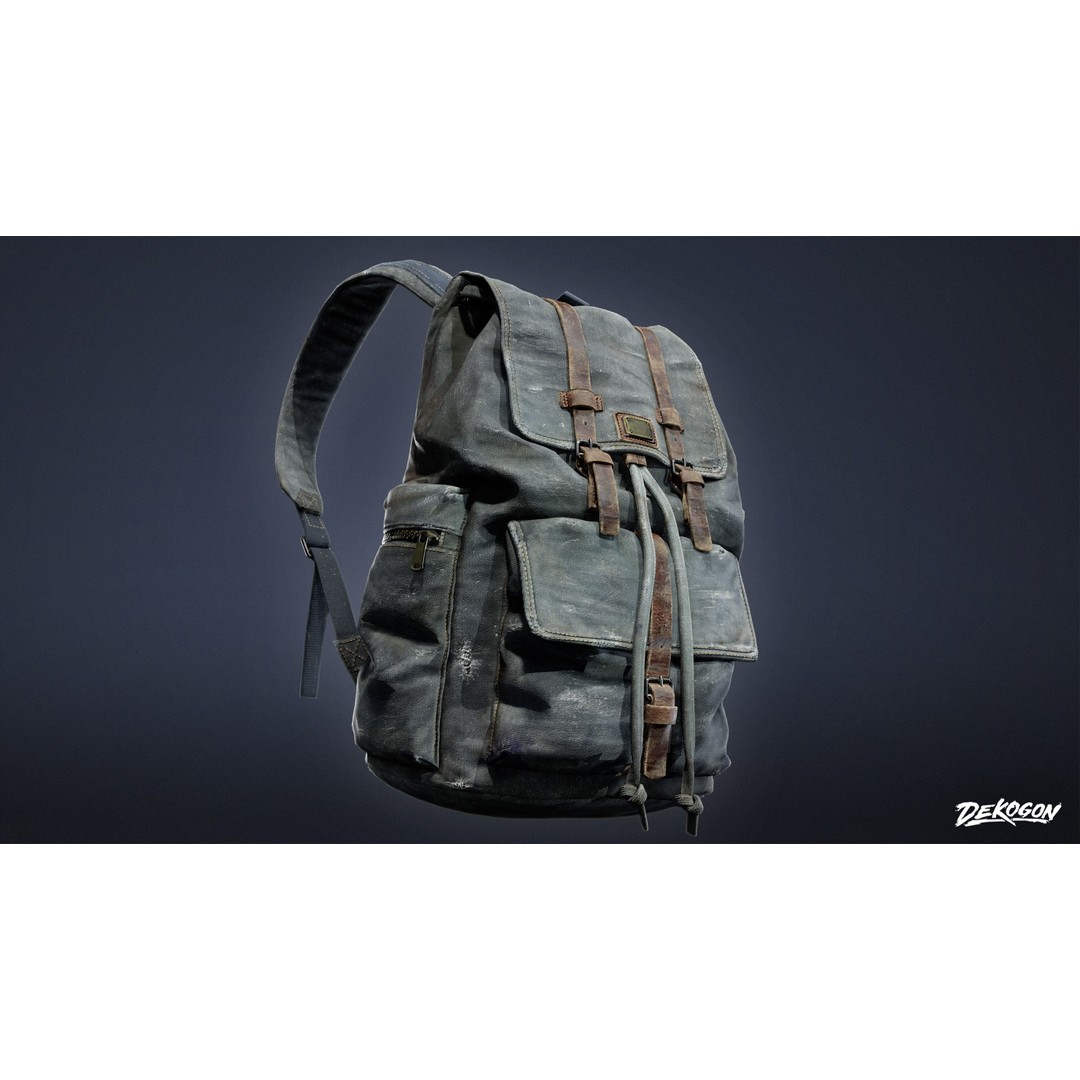 Backpack 3D Model – Low Poly Game Asset, PBR Textures, FBX - View 8