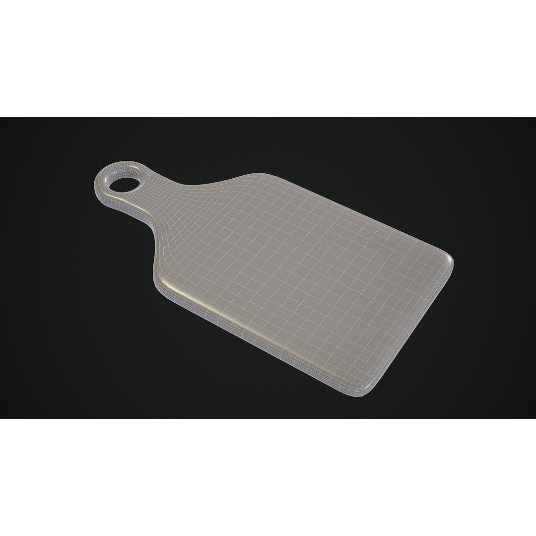 Wooden Cutting Board 3D Model – Low Poly PBR Kitchenware, FBX & OBJ - View 14