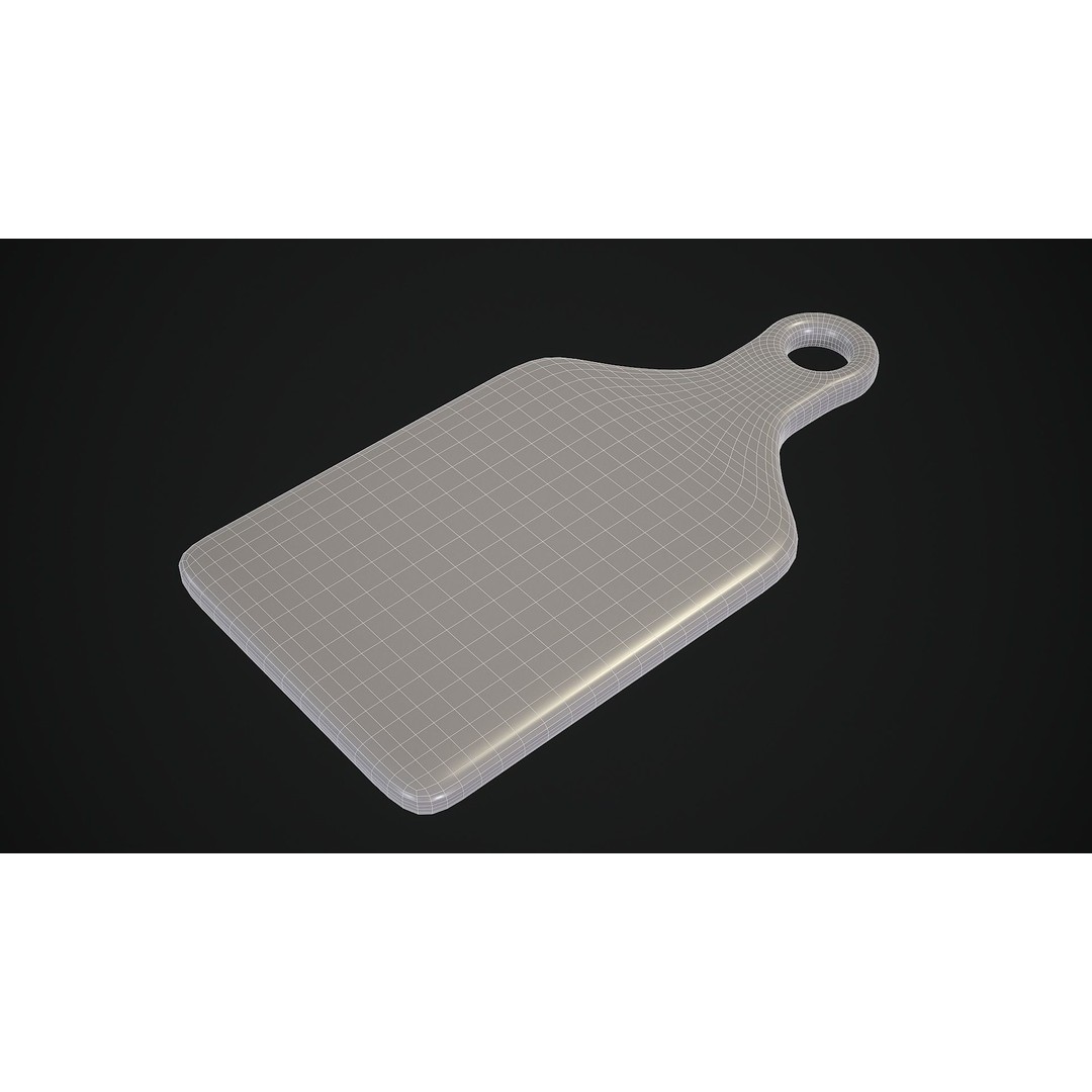 Wooden Cutting Board 3D Model – Low Poly PBR Kitchenware, FBX & OBJ - View 15