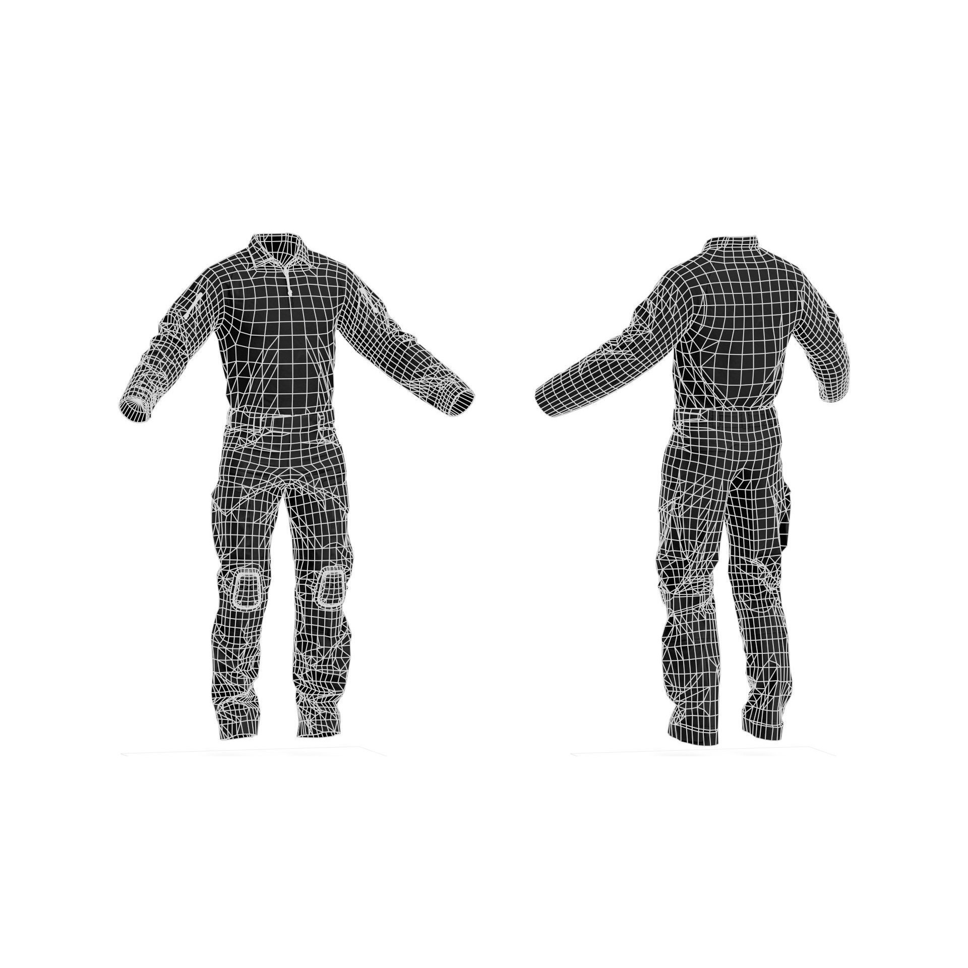 CRYE Precision Combat Uniform G4 - Low-Poly Game-Ready 3D Model - View 13