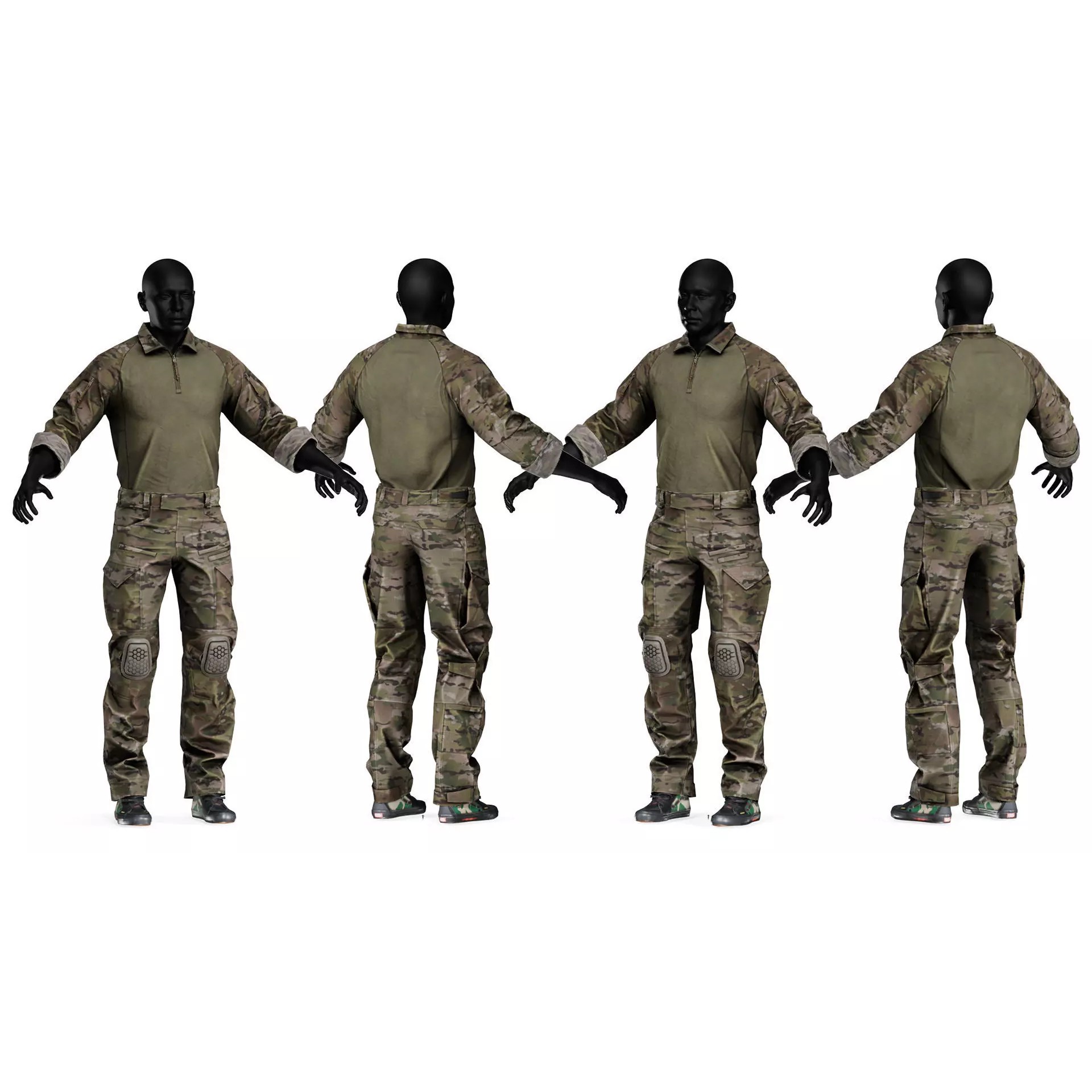 CRYE Precision Combat Uniform G4 - Low-Poly Game-Ready 3D Model - View 2