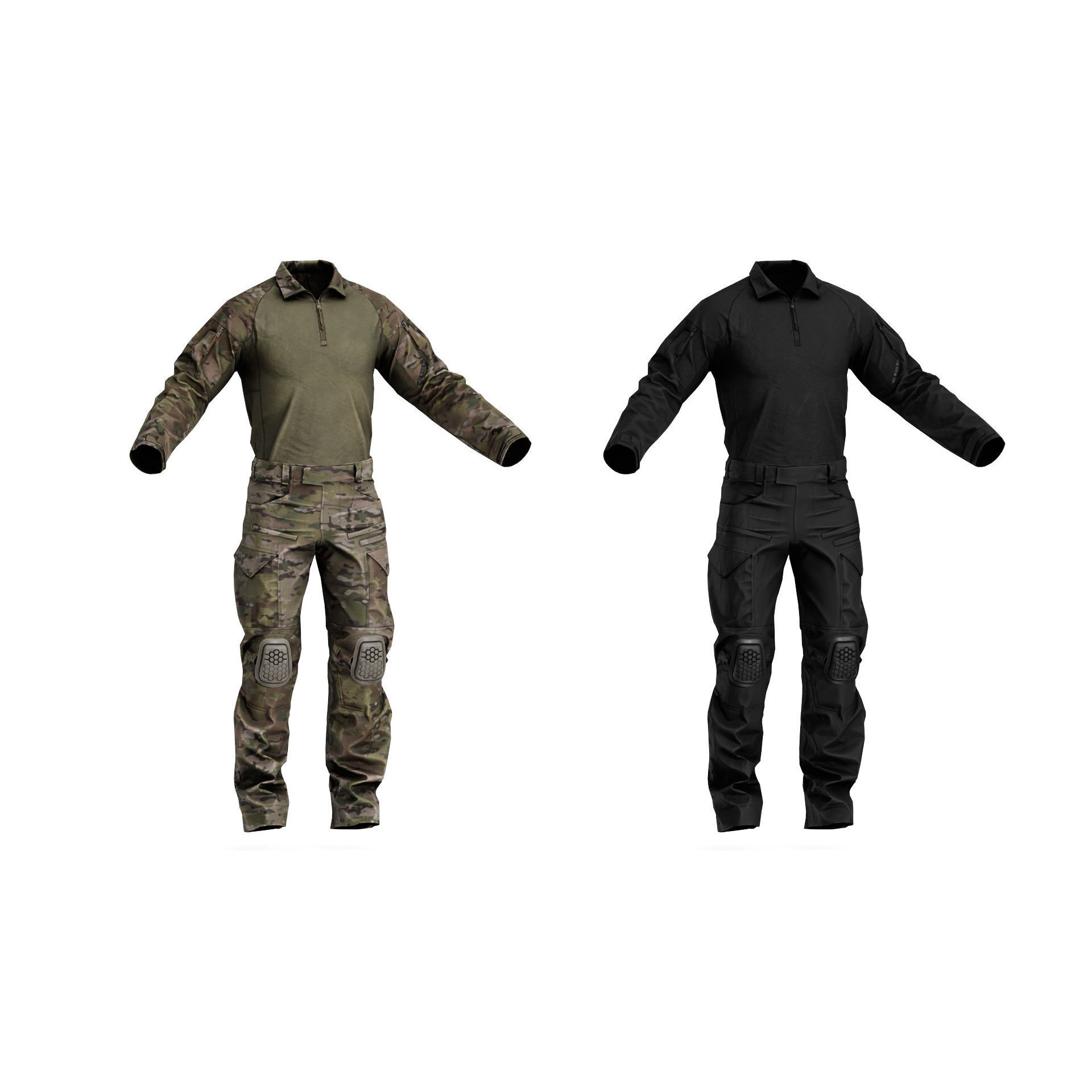 CRYE Precision Combat Uniform G4 - Low-Poly Game-Ready 3D Model - View 3