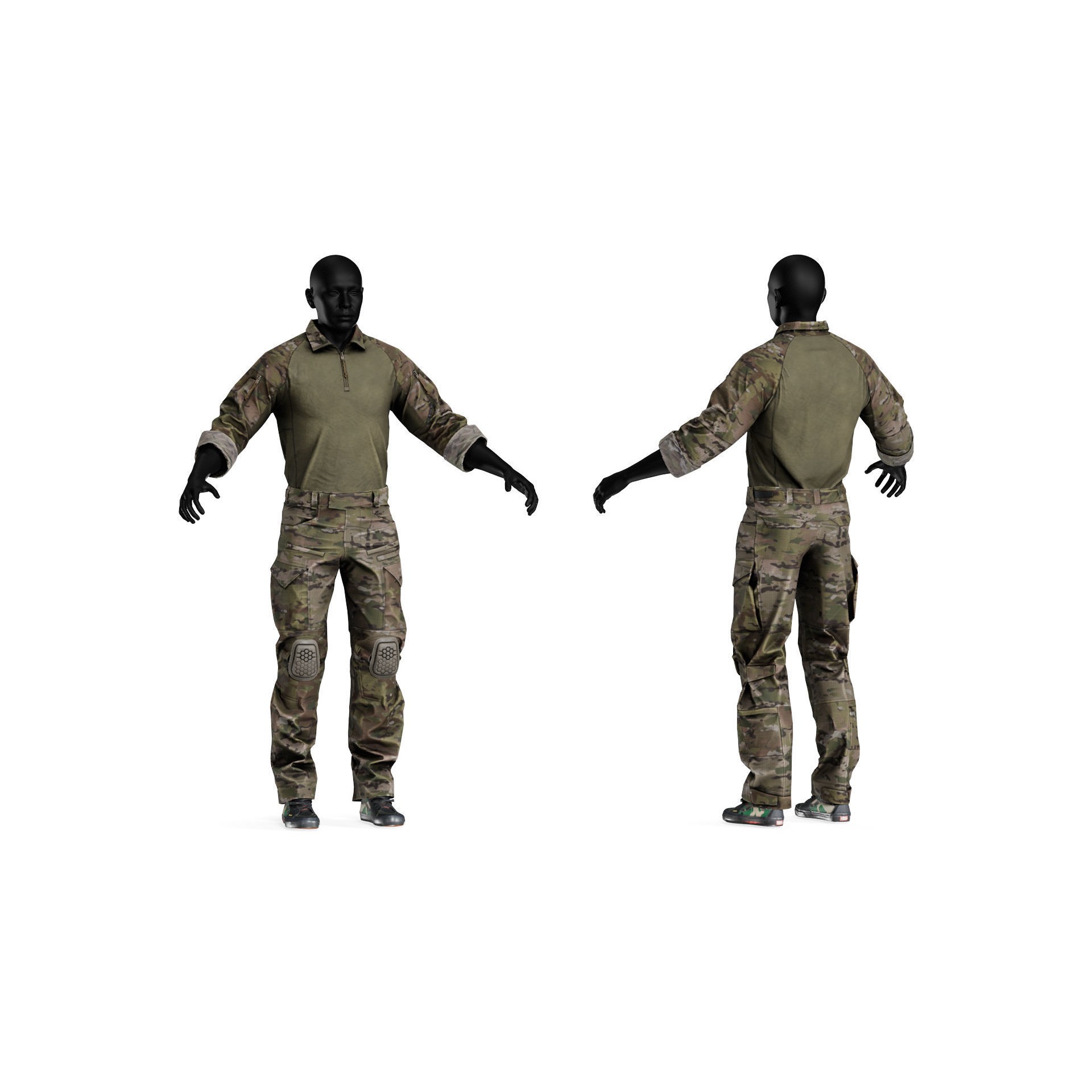 CRYE Precision Combat Uniform G4 - Low-Poly Game-Ready 3D Model - View 4