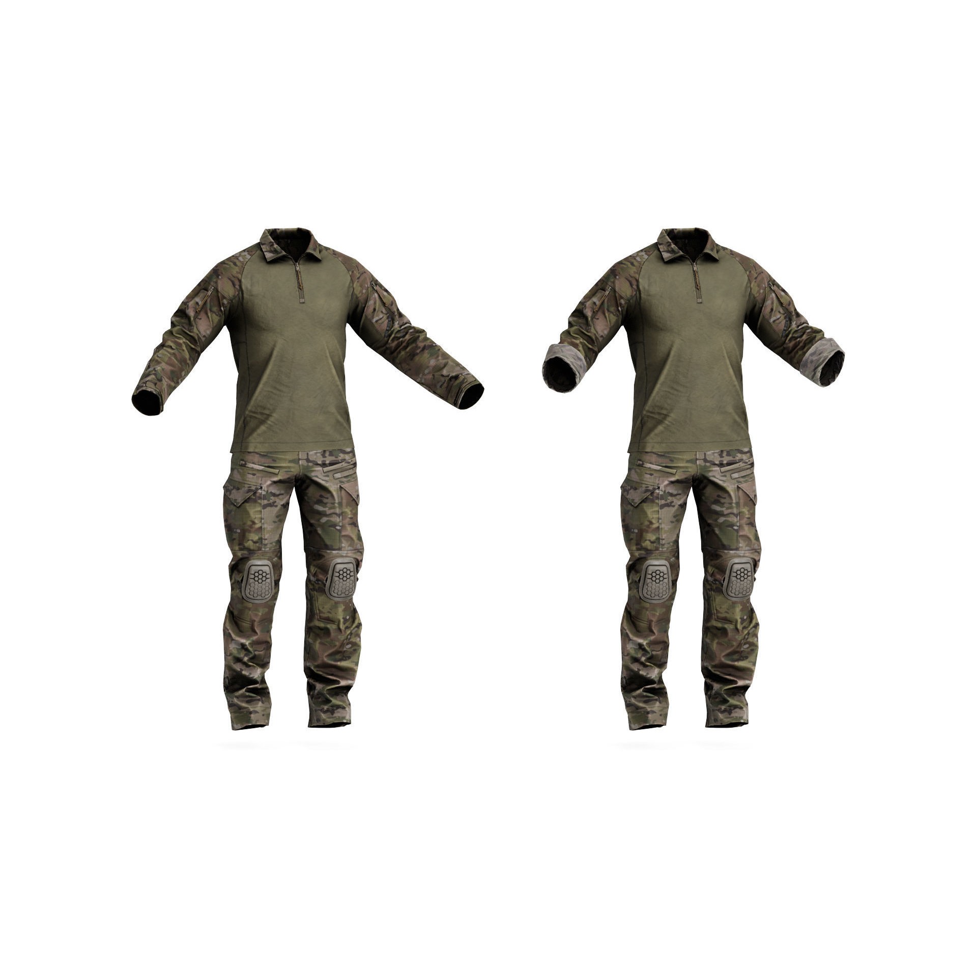 CRYE Precision Combat Uniform G4 - Low-Poly Game-Ready 3D Model - View 5